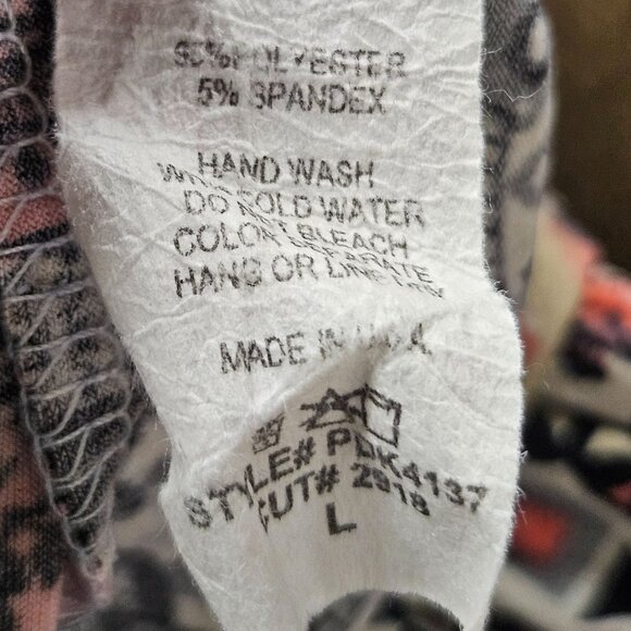 Pomelo Tunic Top Womens Size L Boho Patchwork Bell Sleeve Lightweight Flowy USA - Picture 10 of 10